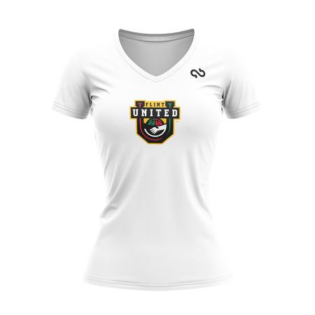 Flint United Women's Primary Logo V Neck Shirt
