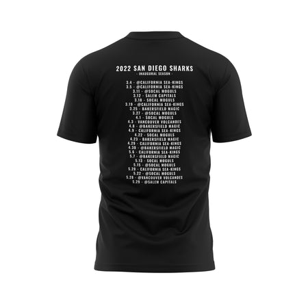 2022 San Diego Sharks Men's Schedule Shirt